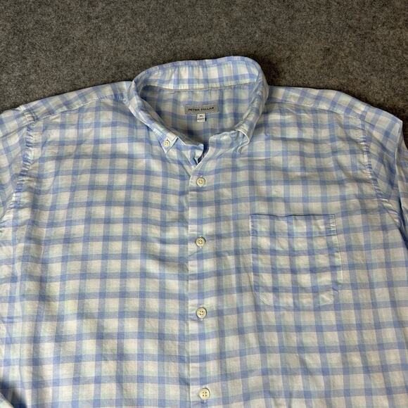 Peter Millar Finley Summer Soft Cotton Shirt Mens XL Gingham Plaid Button Down - Picture 3 of 9